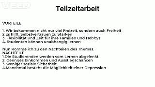 B1 Sprechen Teil 2 Teilzeitarbeit  Deutsch B1 Sprechen Teil 3 teilzeitarbeit [upl. by Suivatco35]