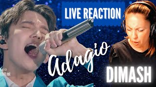 VOCAL COACH ADAGIO DIMASH REACTION REACCION LIVE captions [upl. by Atinauq]