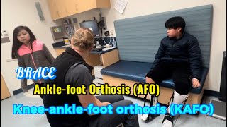 Getting new Ankle Foot Orthosis brace after surgery and cast  AFOKAFO Brace [upl. by Savina884]