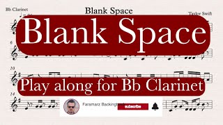 Blank Space  Taylor Swift  Play along for Bb Clarinet [upl. by Skinner]