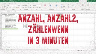 Excel Anzahl Anzahl2 und ZÄHLENWENN in 3 Minuten [upl. by Kraft]