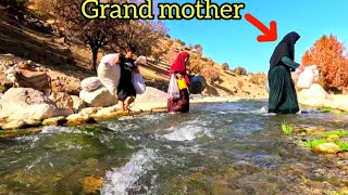 Nomadic life in Iran washing sheeps wool in the river [upl. by Nevets822]