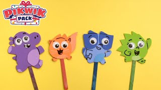 Learn to Make Pikwik Pack Popsicle Stick Puppets 🎁✨ [upl. by Orofselet]