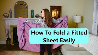 How to Fold a FITTED Sheet Easily [upl. by Cris]