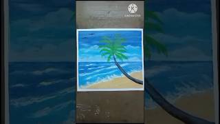 Beautiful beach scenery drawing for beginners 🎨❤️👍😀beach scenery drawing shorts youtubeshorts [upl. by Inez124]