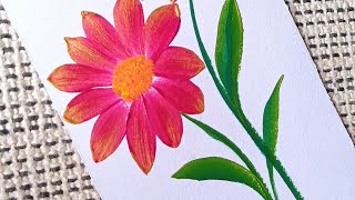 simple rose color flower paintingacrylic flower paintingpainting tutorial [upl. by Catharina322]