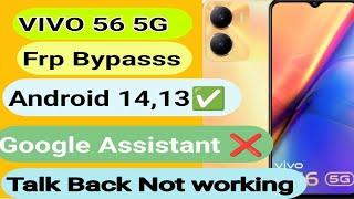 Vivo Y56 5G FRP Bypass Android 1314  TalBack Not Working Without Pc Vivo Unlock Google Account [upl. by Sirrap923]