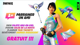 JAI DÉBLOQUÉ 1 SKIN 1 PIOCHE 1 PLANEUR 1 REVÊTEMENT GRATUITEMENT SUR FORTNITE Parrainer un ami [upl. by Annaitsirk]