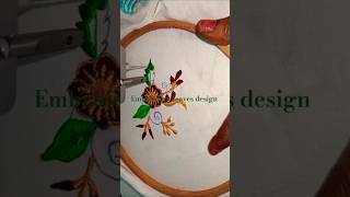 Simple embroidery design easyembroidery simpleembroidery leavesdesign new youtubeshorts sewing [upl. by Eileen]