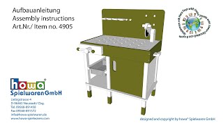 howa ® Montageanleitung Werkbank ArtNr4905 assembly instructions Workbench No4905 [upl. by Zipah981]