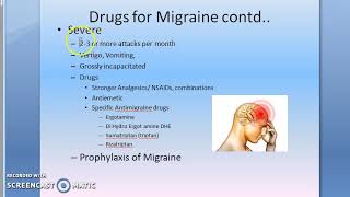 Pharmacology 177 a Migraine types throbbing headache treatment severe prophylaxis prevention [upl. by Azzil687]