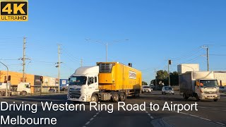 Driving Western Ring Road to Airport  Melbourne Australia  4K UHD [upl. by Mailli]