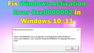 Fixing Windows Activation Error 0xc0000002 Easy Solutions for Windows 1011 [upl. by Ellerred]