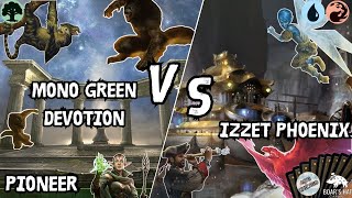 Mono Green Devotion VS Izzet Phoenix MTG Pioneer [upl. by Stephie487]