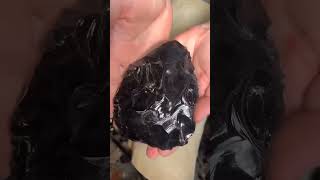 Making an obsidian spearhead [upl. by Hutchinson]