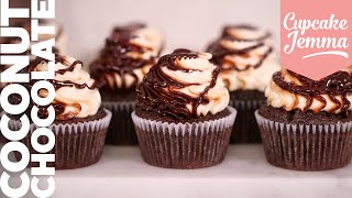 Coconutfilled Chocolate Bounty Cupcake Recipe  Cupcake Jemma Channel [upl. by Lederer]