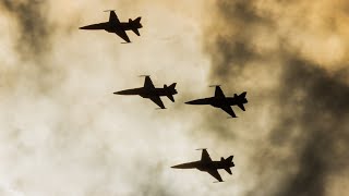 Patrouille Suisse sunset show with flares  Sanicole Airshow 2024 [upl. by Nalced997]