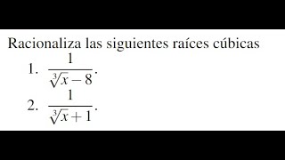 Como racionalizar raíces cúbicas 3 Ejercicios resueltos [upl. by Aratahc]