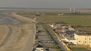 Dinas Dinlle  Gwynedd  Wales  Welsh Stock footage  Wind Turbines  E17R07 008 [upl. by Zilvia]