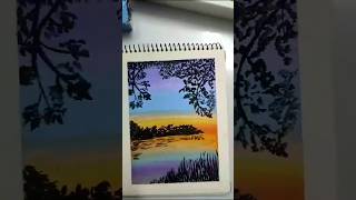 The beautiful himi gouahce set \canvas paper painting ideabeautiful sunset painting art painting [upl. by Nnylecyoj739]