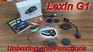 LEXIN G1 Motorcycle Bluetooth Headset Unboxing Review HOW TO OPERATE Review Not in intercom [upl. by Atilef]