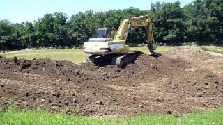 Kobelco Sk 150 and D51 Ex Moving Dirt [upl. by Nivrehs]