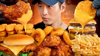 ASMR MUKBANG  Fast Food Big Mac Chicken Nuggets Onion Rings Chicken Sandwich Wings Fries [upl. by Hanas]