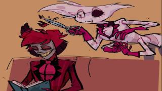 Hazbin Hotel Comic Dub Angel Snips Off Alastor Hair [upl. by Eiluj535]