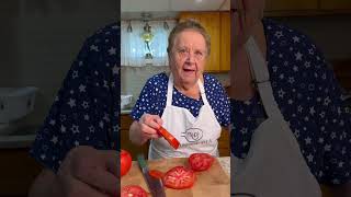 Nonna Pia prepares delicious Baked Tomatoes👵🍅 PART 1 nonnapia madewithlove italiancooking n [upl. by Lewert204]