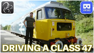 Driving a Class 47 Locomotive on EppingOngar Railway  in VR180 [upl. by Eirallam427]