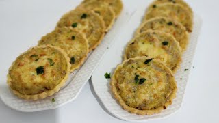 ميني كيش بحشوة لذيذة و عجين سهل وناجح Mini Quiche Recipe [upl. by Aicilak]