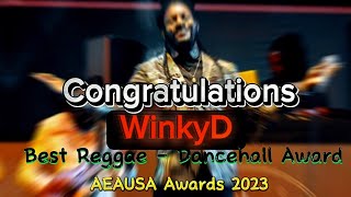 Winky D win Best ReggaeDancehall Artists AEAUSA Awards 2023 [upl. by Emalia]