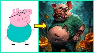 PEPPA PIG All Characters as HALLOWEEN ZOMBIES 2024 [upl. by Dnomyaw]