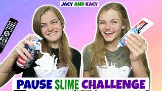 Pause Slime Challenge  Jacy and Kacy [upl. by Hsenid]