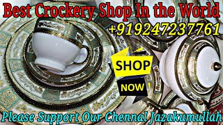 Amjad Raiyan crockery store Hyderabad India 🇮🇳 Golden Dinner Set Available order Karen9247237761 [upl. by Chapa]