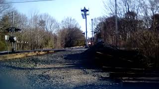 OLD VIDEO Amtrak Downeaster Heritage NPCU 406 coasting through Coles Hill Rd Wells ME 4222018 [upl. by Naihtsirc]