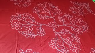 Easy hand work bedsheet designBack stitch bedsheet designChadar ka phool [upl. by Ysirhc]