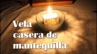 Cómo hacer una vela casera de mantequilla  Vela de mantequilla de emergencia Experimentos Caseros [upl. by Tsenre452]