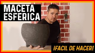 DIY como hacer macetas esfericas de cemento con tela [upl. by Ominorej89]