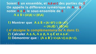 Différence symétrique de deux ensembles pour L1 en France et pour 1ère année BAC SM au Maroc [upl. by Trebmal]