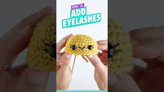 How To Crochet Adding Eyelashes for Beginners  Amigurumi Tutorial [upl. by Ahilam]