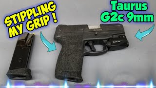 How to Stipple your Pistol grip🔫 Easy design Taurus g2c stippling pistol custom diy stipple [upl. by Aida]