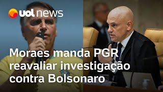 Moraes manda PGR reavaliar investigação contra Bolsonaro arquivada por Aras [upl. by Yaner]