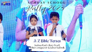 AZ Bible Verses  Joshua PaulGlory PearlJohn ConquerorampJabez Sathwik SundaySchoolRally2023HOREB [upl. by Cinelli]