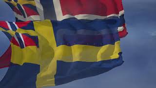 Waving flag and National anthem of the Union of Sweden and Norway Historical [upl. by Eimas]