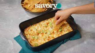 How to Make Crab Rangoon Dip with Wonton Chips  SavoryOnline [upl. by Eittocs]