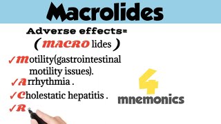 macrolides mechanismclinical uses adverse effects  macrolides mnemonic  macrolides pharmacology [upl. by Refynnej]