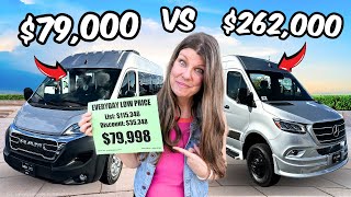 Cheapest Van vs Most Expensive Van in 2024 Class B Camper Vans [upl. by Yrod]