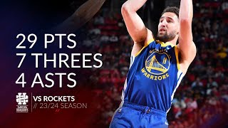 Klay Thompson 29 pts 7 threes 4 asts vs Rockets 2324 season [upl. by Hras]