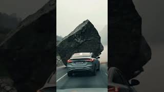 Split Second Decision Saves Driver From Deadly Rockslide narrowescape splitseconddecisions rock [upl. by Patrice]